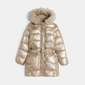 Златно ватирано, водоотблъскващо, пухено яке