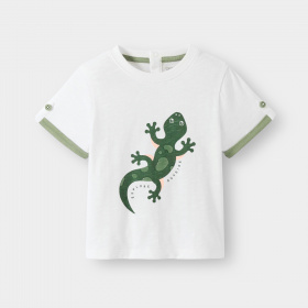 Бяла тениска с гущер